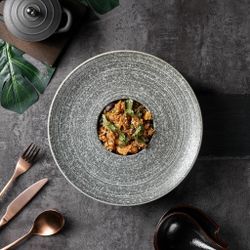 Тарелка глубокая 250 мл 26,7*6 см для пасты глазурь Glossy Stone Untouched Taiga P.L. [1]