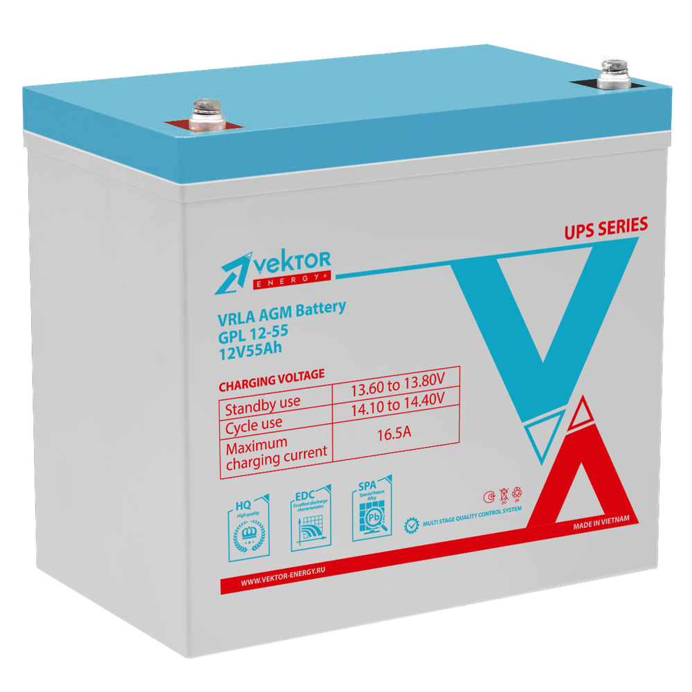 Аккумулятор  VEKTOR ENERGY GPL 12-55