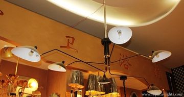 replica  Serge Mouille 6 Arms chandelier ( black )