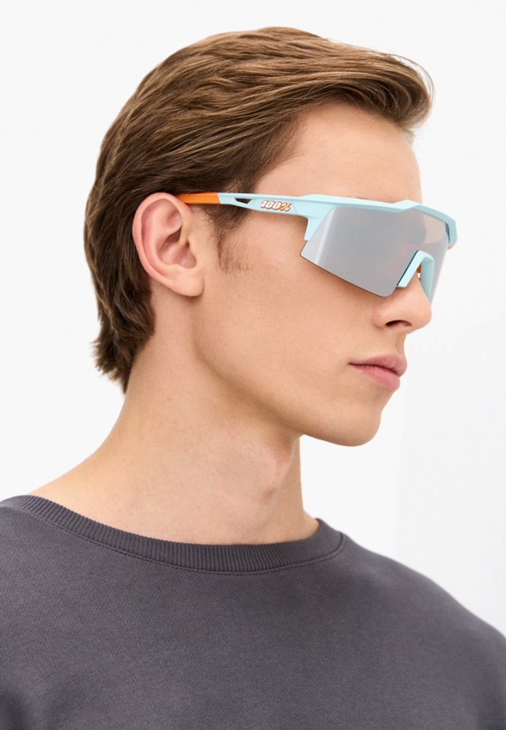 Спортивные очки с диоптриями 100% Speedcraft SL / Soft Tact Two Tone / HiPER Silver Mirror Lens