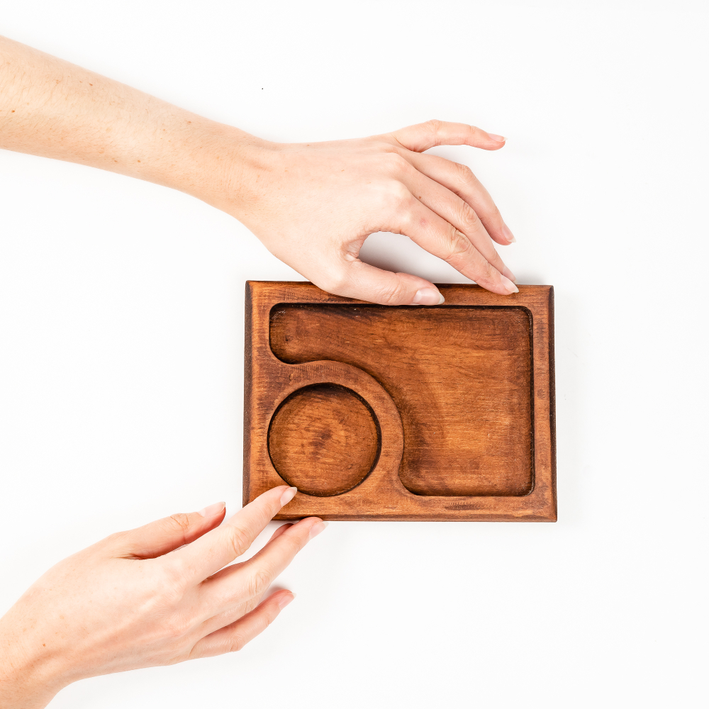 Менажница деревянная из сибирского кедра для подачи блюд и закусок. MG127