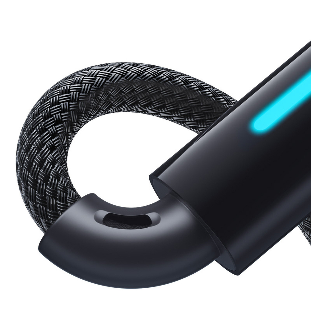 USB-A - Lightning Кабель Baseus Lit Button-Control Charging+Data 2.4A 1-2m - Cosmic Black