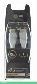 Кабель аудио-видео Cactus CS-HDMI.2.1-1 HDMI (m)/HDMI (m) 1м серебристый
