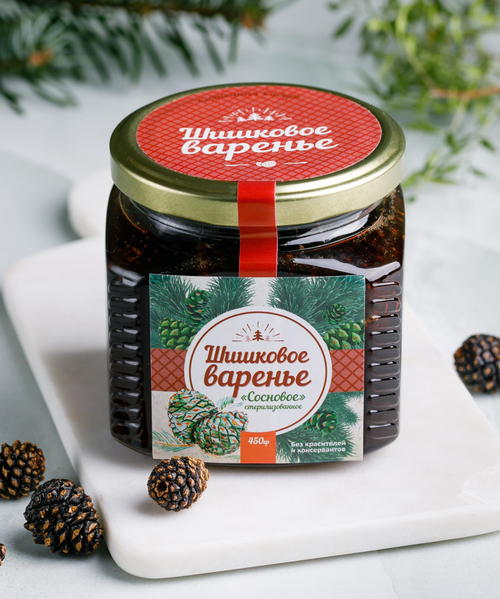 Варенье из сосновой шишки "Шишковое варенье" / стекло / 450 гр / Солнечная Сибирь