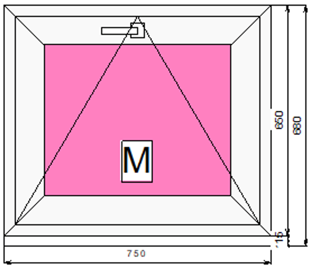 Пластиковое окно 650 х 750 фрамуга (форточка) ТермА Эко + Москитная сетка