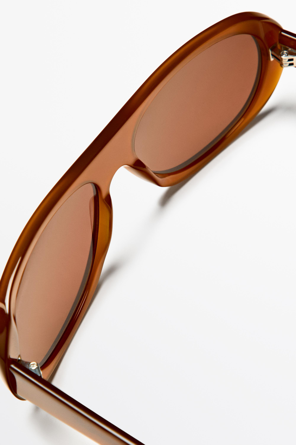 Massimo Dutti Солнцезащитные очки формы «маска», карамельный