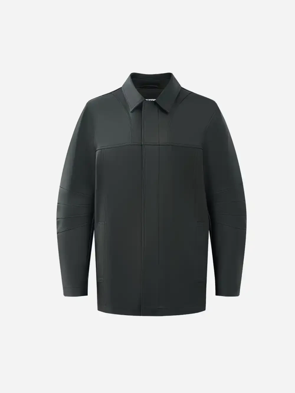 Утепленная куртка-рубашка из экокожи