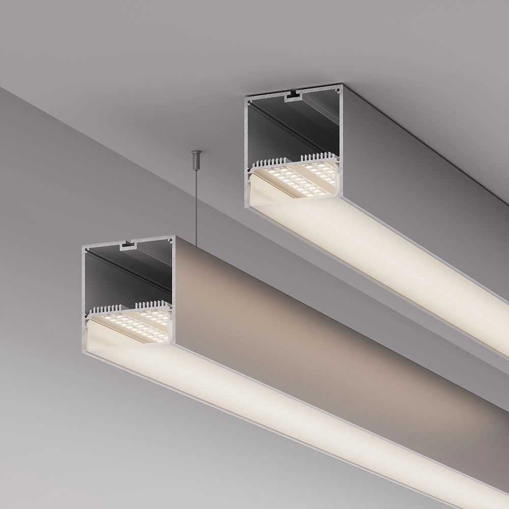 Профиль с экраном SL-LINE-7477-2500 ANOD+OPAL (Arlight, Алюминий) 020468