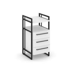 Rift Direct Тумба приставная RF.TPRR-001 Белый Бриллиант/Металл Черный/Черный Ручки 424*500*821