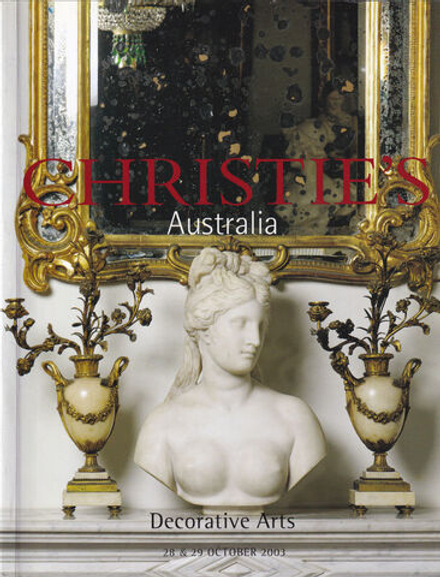 Каталог аукциона Christie's, Сидней, Декоративно-прикладное искусство и скульптура от 28-29 октября 2003 года