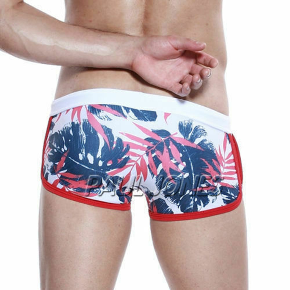 Мужские плавки боксеры синие с белым поясом Seobean Surf Swim Boxers