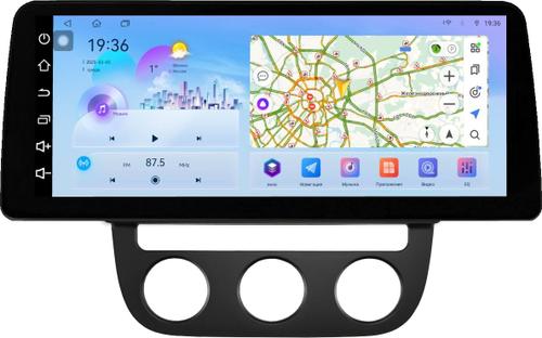 Магнитола для Volkswagen Jetta 5 2005-2010 (климат 1) - FarCar монитор 12.3" 2K QLED на Android 14, Быстрая, CarPlay, 4G SIM-слот