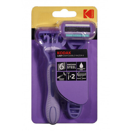 Одноразовые станки для бритья Kodak Disposable Razor Lady 6 женский, розовый 2 шт. 6 лезвий