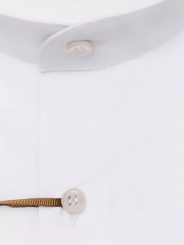 Рубашка с воротником-стойкой SLIM FIT с длинным рукавом, белая