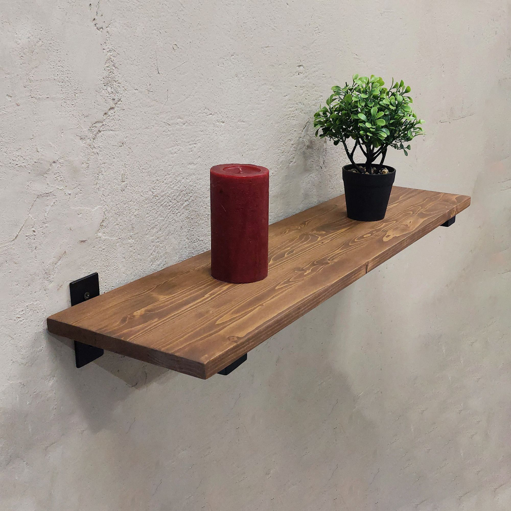 Настенные полки из натурального дерева в стиле Лофт