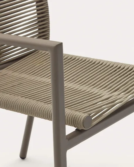 Culip Садовый стул из алюминия и шнура в коричневом цвете