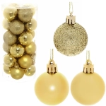 Новогодние шары 4 см (набор 24 шт) «Микс фактур», золото