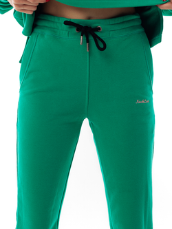 Зеленые брюки с разрезами /брюки женские с разрезами