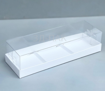 Коробка с прозрачной крышкой для десертов на 3 шт