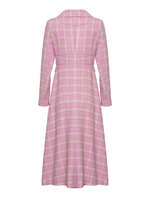 Женское пальто розовое в клетку