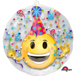 Шар Фольгированный Улыбка в колпаке Bubble Прозрачный (Персиковый)