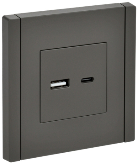 FORTE&PIANO Розетка USB A+C 18Вт FP351 серый IEK