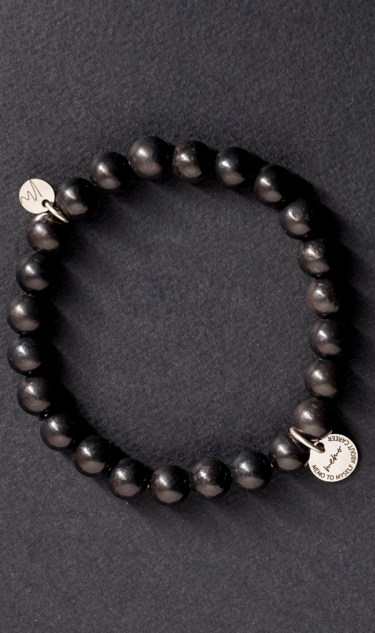 Браслет "Memo about Health" из шунгита 8 мм с подвеской