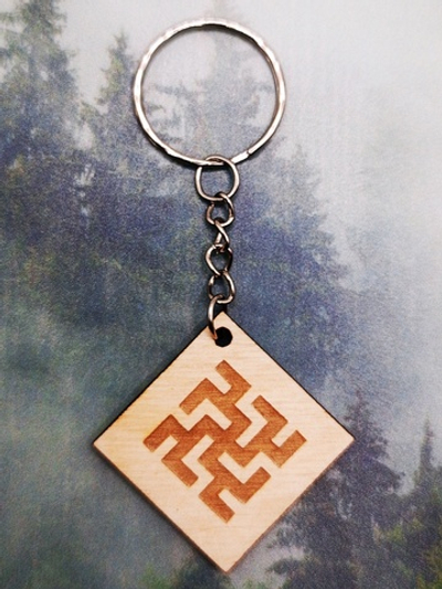 Брелок из дерева Цветок Папоротника