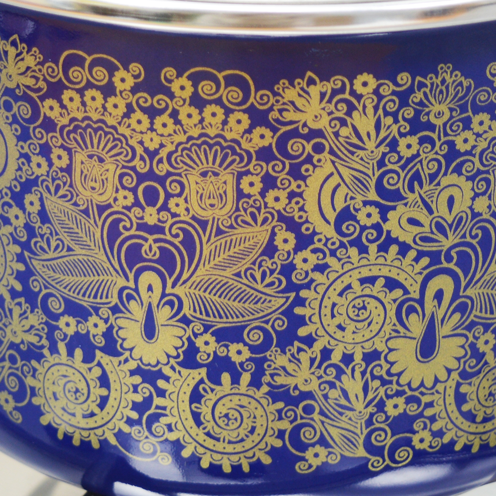 Кастрюля 2л "Узор" синяя