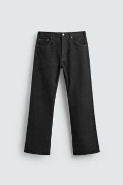 ZARA X AARON LEVINE ДЖИНСЫ ПРЯМОГО КРОЯ BOOTCUT, УГОЛЬНЫЙ