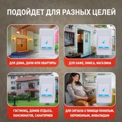 Звонок дверной ЭРА A03 беспроводной, белый
