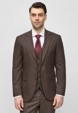 Мужской классический костюм (коричневый) В65