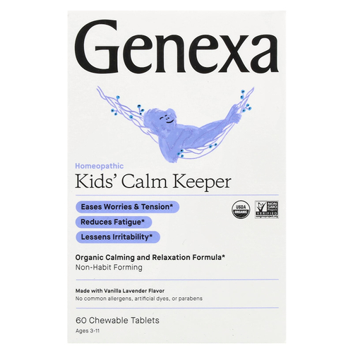 Genexa, Kids´ Calm Keeper, для детей 3–11 лет, ваниль и лаванда, 60 жевательных таблеток