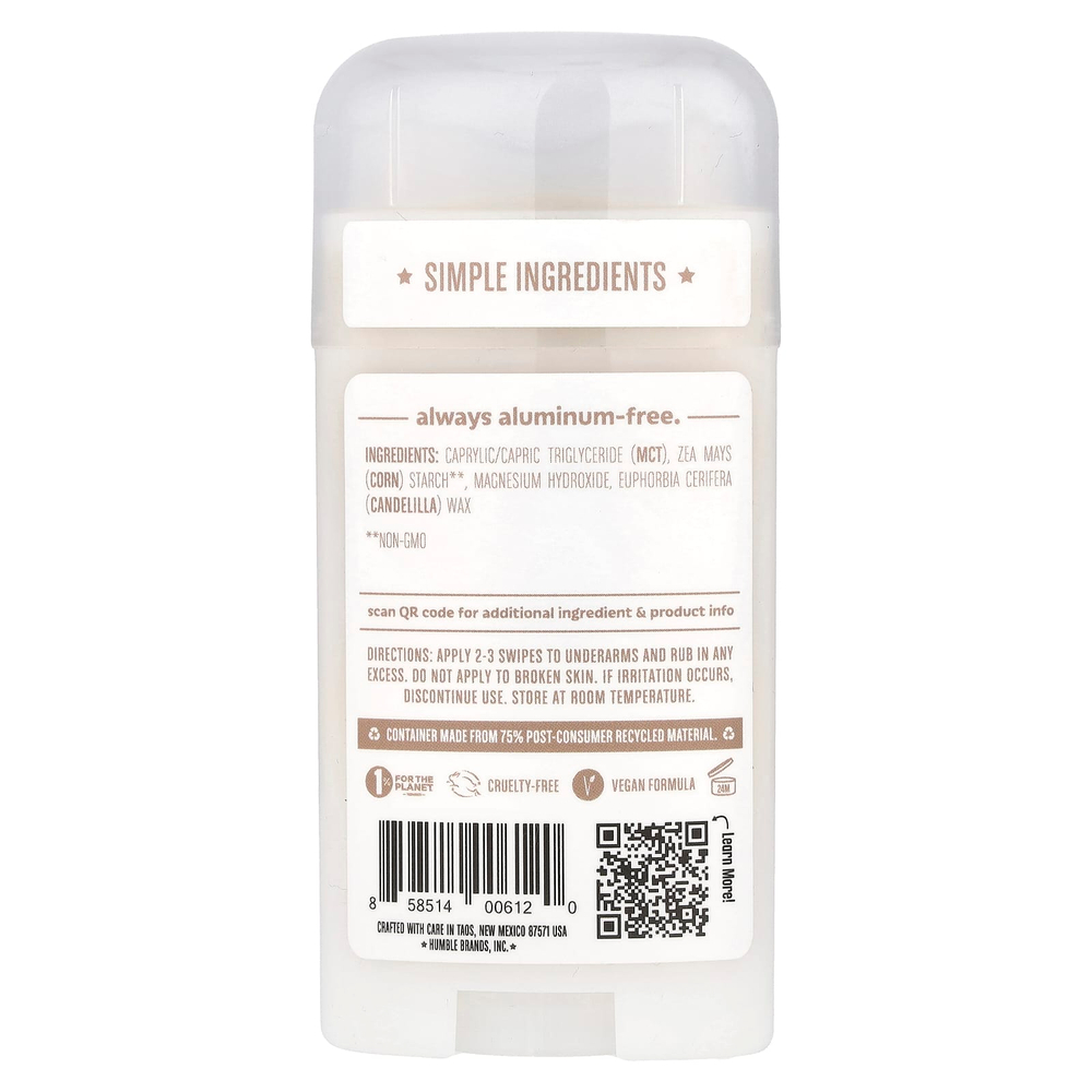 Humble Brands, Дезодорант без пищевой соды, без запаха, 70 г (2,5 унции)