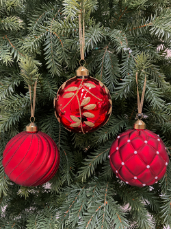 Набор шаров 10см 6шт ChristmasDeLuxe красный/алый