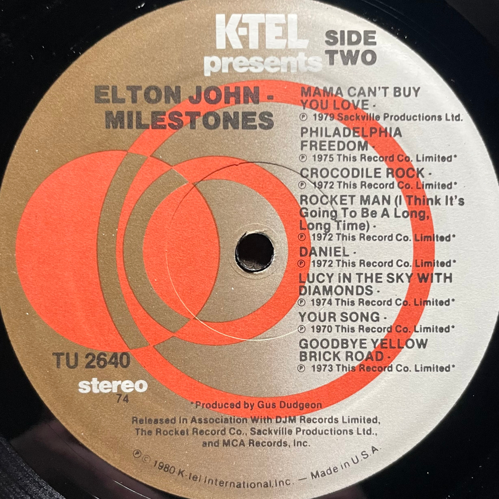 Elton John ‎– Milestones (США 1980г.)