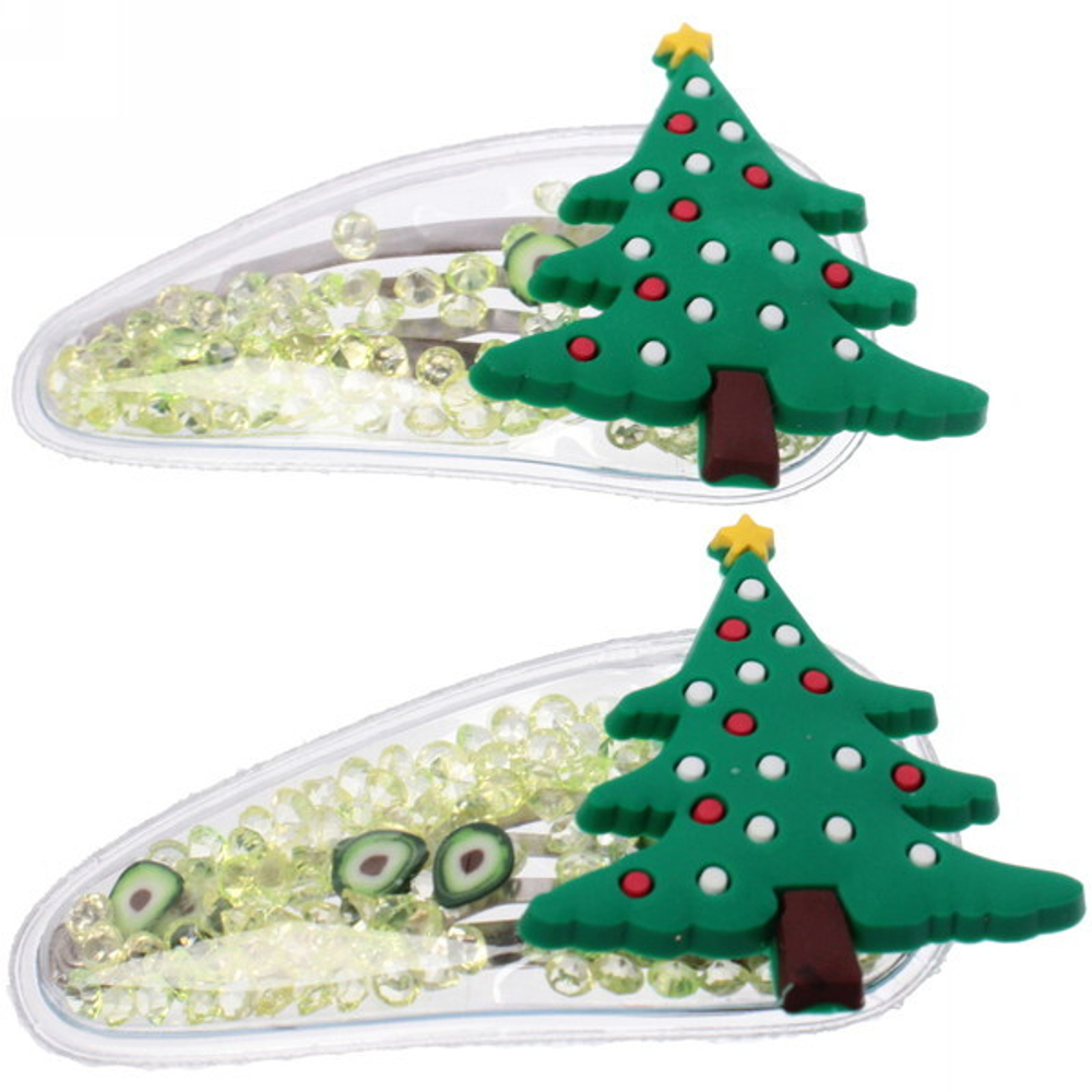 Зажимы для волос 2 шт «Fun idea- Пушистая Ёлочка» 5 см