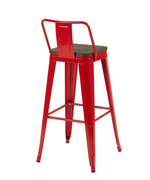 Стул барный TOLIX со спинкой красный глянцевый + темное дерево KD 4 шт.