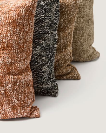 Чехол для подушки Mevia из льна и хлопка бежевого и черного цветов, 50 x 50 см