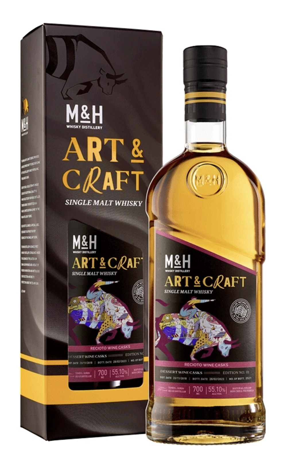 Виски M&H Art & Craft Recioto Dessert Wine Casks, 0.7 л.
