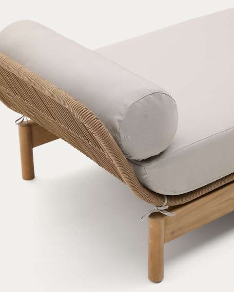 Catalina Шезлонг из светло-серой веревки и массива акации