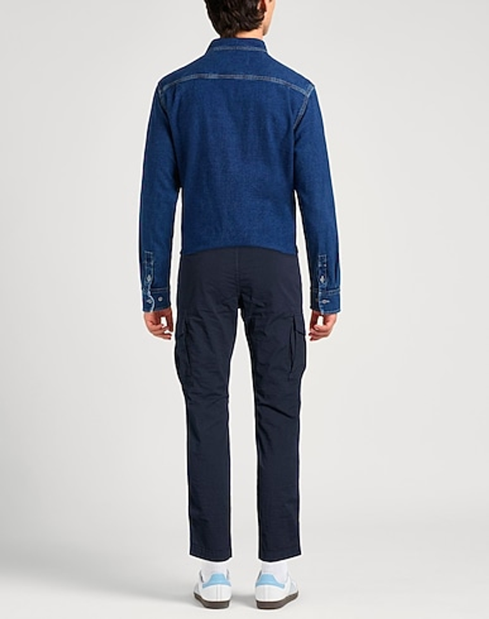 Брюки карго муж. AERONAUTICA 1593 синий рифленая ткань база