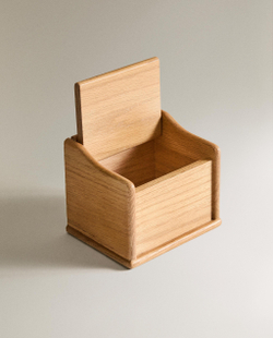 Zara Home солонка из дерева, цвет коричневый, 11 см