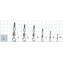 Вертлюг с застежкой Rolling swivel / Line clip (упак. 10шт)