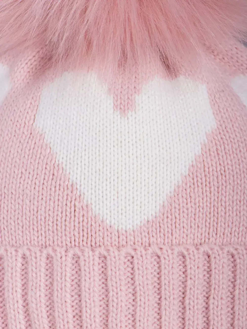 Шапка для девочки зимняя вязаная с помпоном