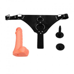 Страпон Baile с мошонкой на поясе-трусиках, 18х4,5 см