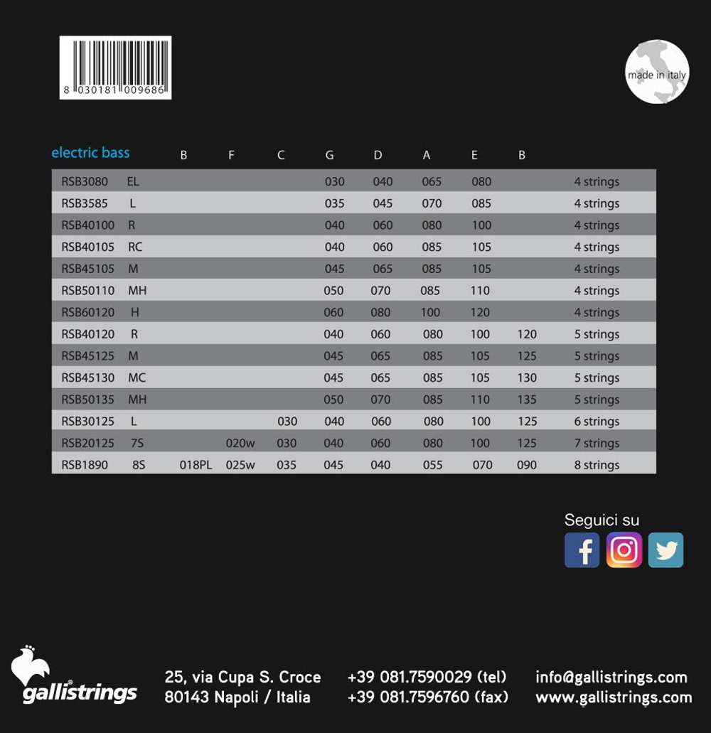 Струны GALLI STRINGS RSB30125