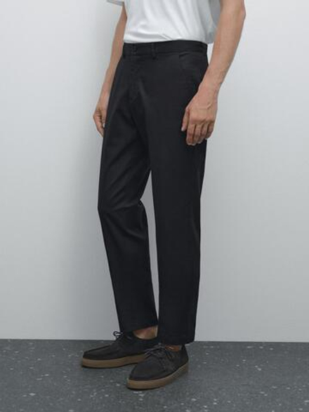 Massimo Dutti Брюки текстурированные Slim Fit, темно-синий