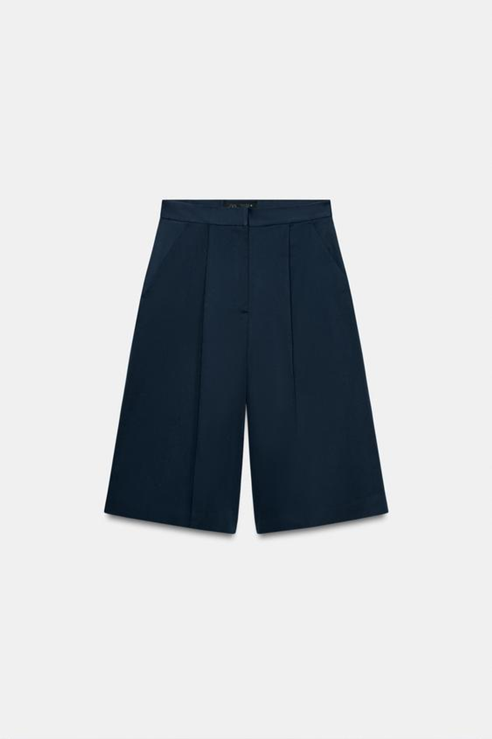ZARA ШОРТЫ С ЗАЩИПАМИ — ZW COLLECTION, МОРСКОЙ СИНИЙ