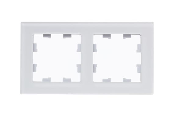Рамка Systeme Electric ATLASDESIGN Nature 2-постовая стекло белый матовый 38038